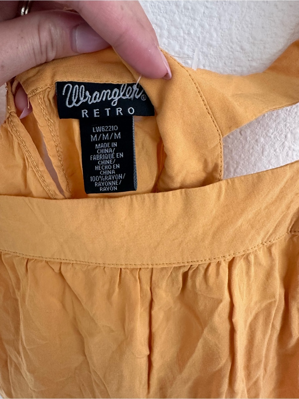 Wrangler Mustard Tie-Shoulder Embroidered Top - Picture 2 of 3